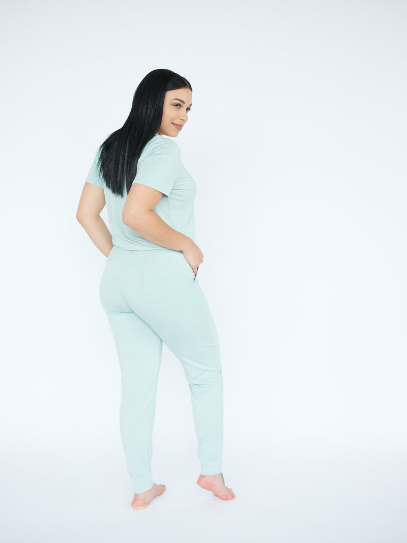 Women’s Bamboo Jogger Pajamas Set Seafoam