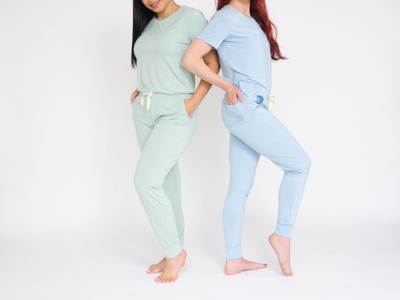 Women’s Bamboo Jogger Pajamas Set Seafoam